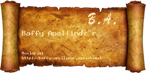 Baffy Apollinár névjegykártya